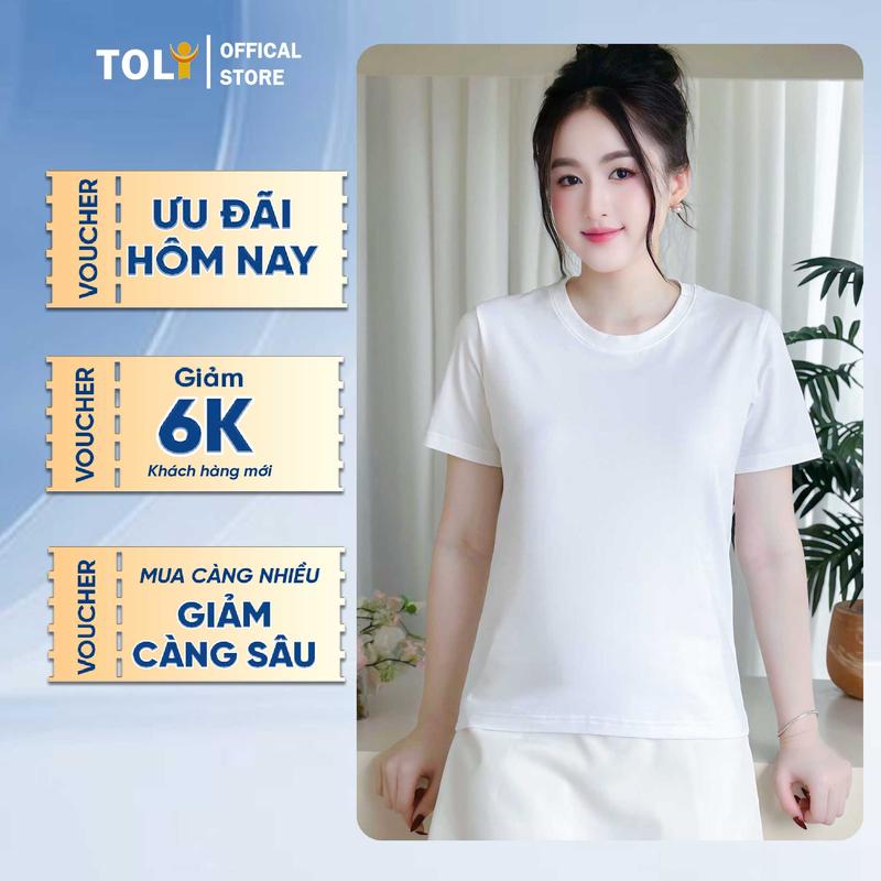 Áo Thun Trơn Cổ Tròn Nữ TOLI SB10 – Form Suông Vừa Vặn, Cotton Mềm Mịn, 16 Màu Cực Xinh