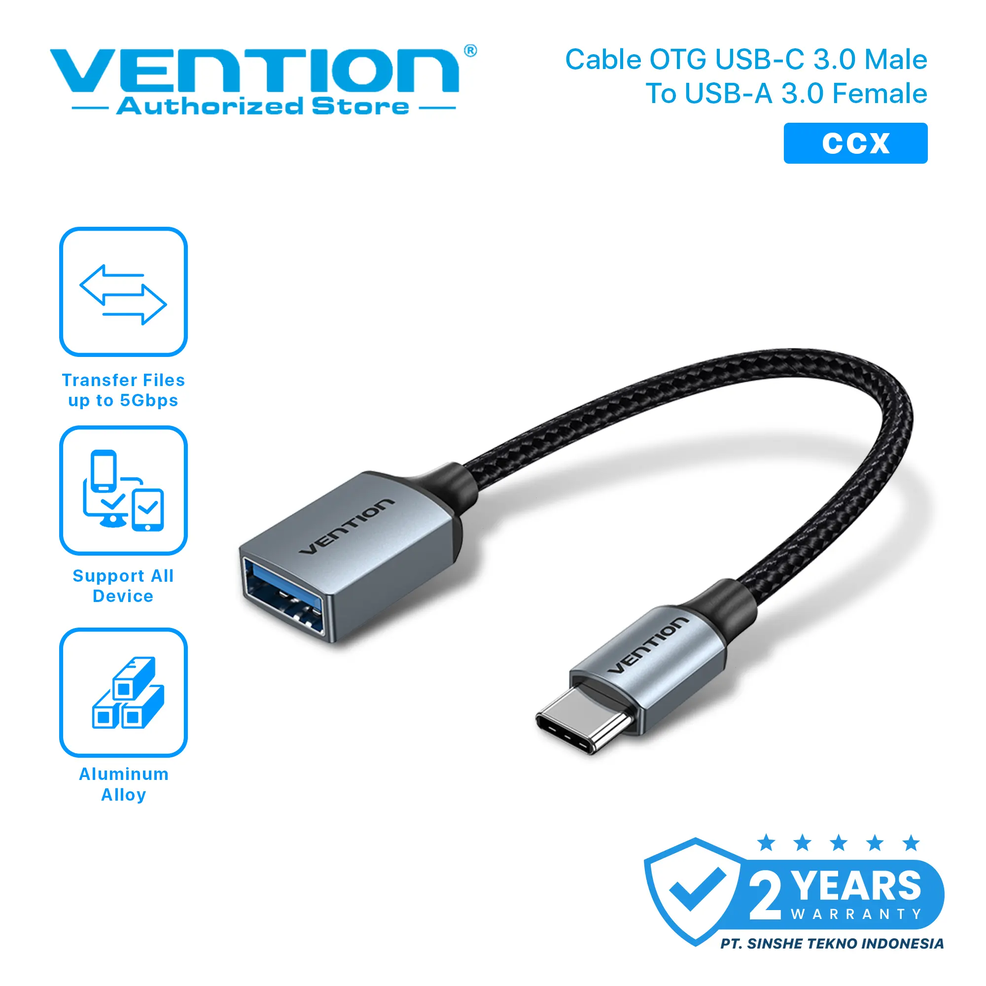 Vention Kabel OTG Micro Usb Micro B Type C Mini Usb 5 Pin (Ada Varian Material dan Versi USB nya)