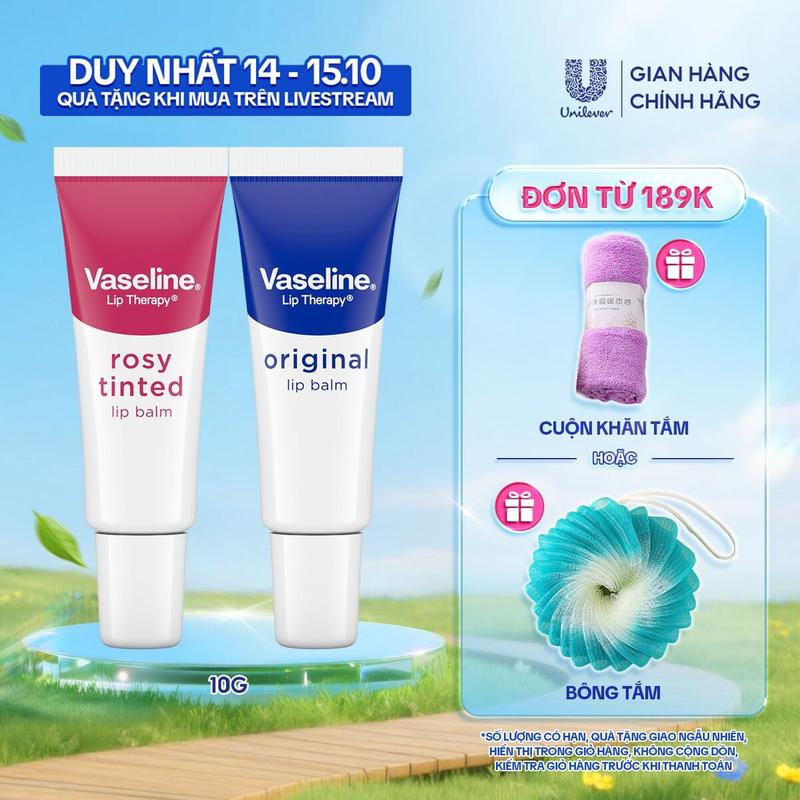 [Live] Son dưỡng môi Vaseline Therapy 10G