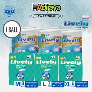 [1 BALL] Lively Popok Dewasa Siang Malam - Adult Diapers Pants / Celana Tape / Perekat AM PM | M L XL