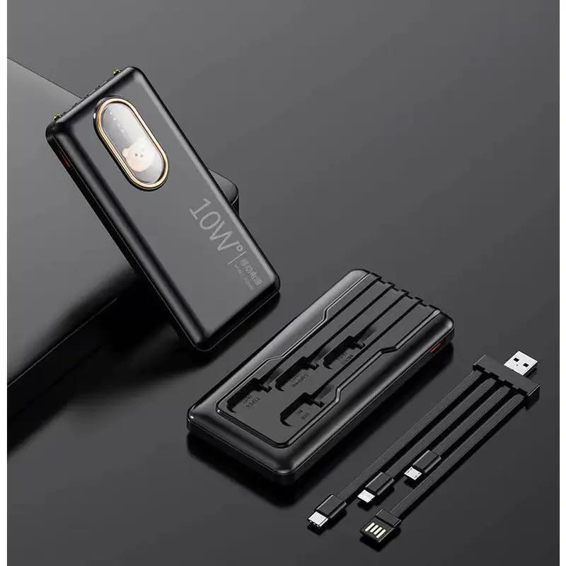 Power Bank 30000 mAh Mini Kartun BeruangUkuran dengan 4 USB Pengisian Cepat SenteiLED Tampilan Cahava Power Bank Power BankEksternal Charger Ponsel Portabel untuk lOS /Android 7