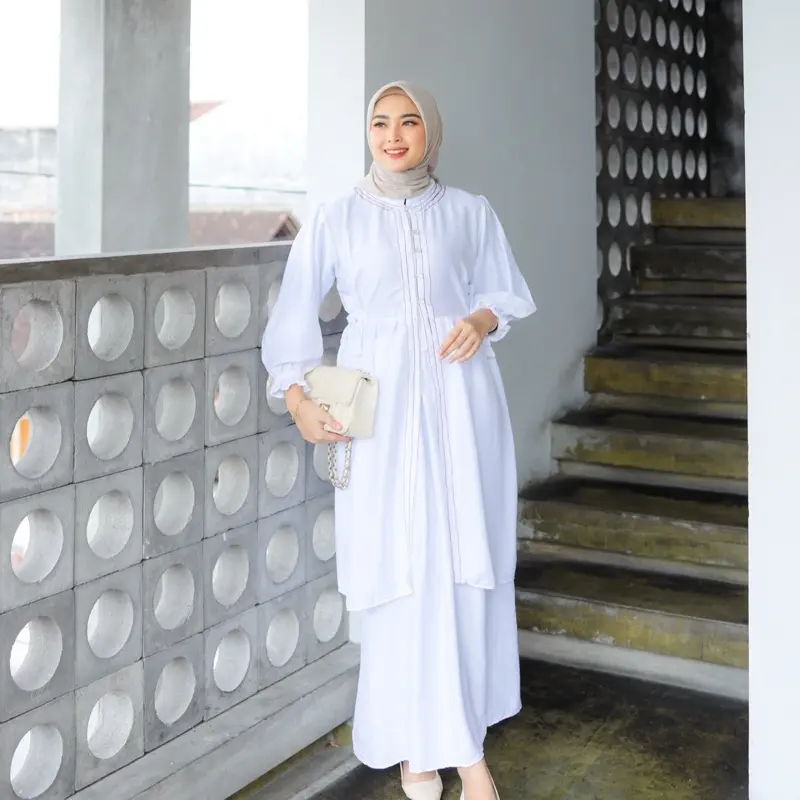 Amora Set by Adiyana Apparel Crinkle Nyaman Panjang Muslim Atasan 3