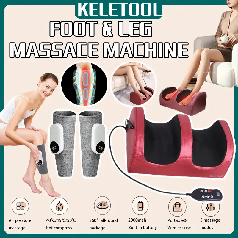 Electric  Shiatsu foot massager with heating foot and calf massager with massage roller deep tissue massager with remote control leg massage machine