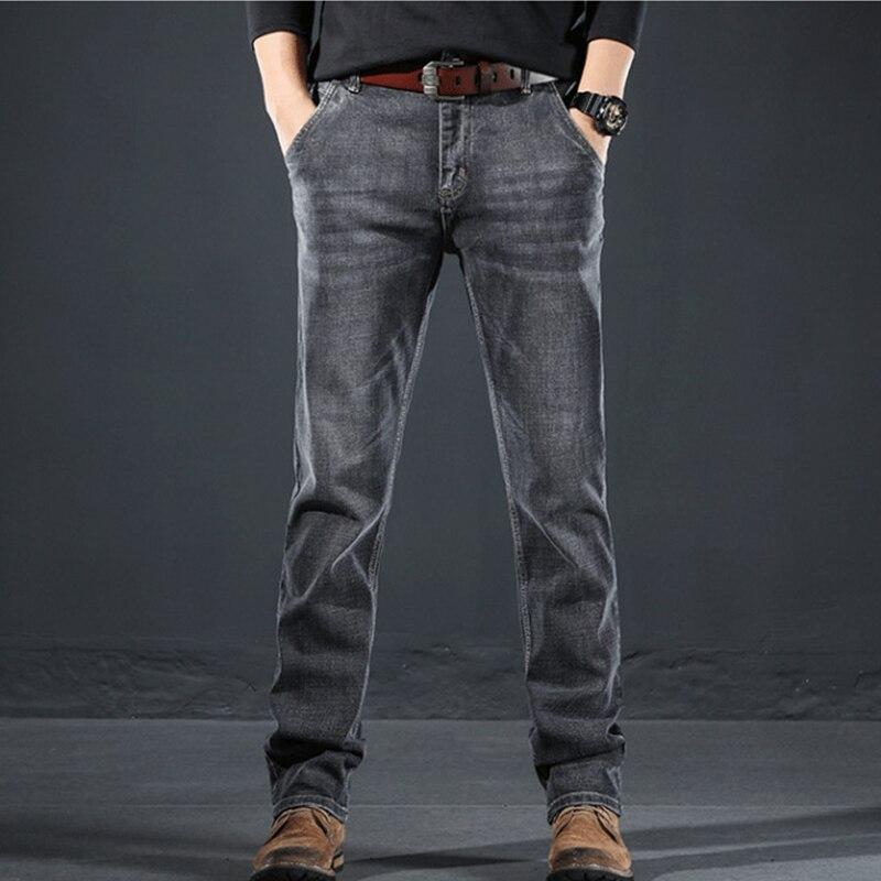 Men Clothing New Pattern Recreational Vintage Nostalgia Smoky Grey Jeans Straight Cylinder Loose Street Trousers Autumn Female 0