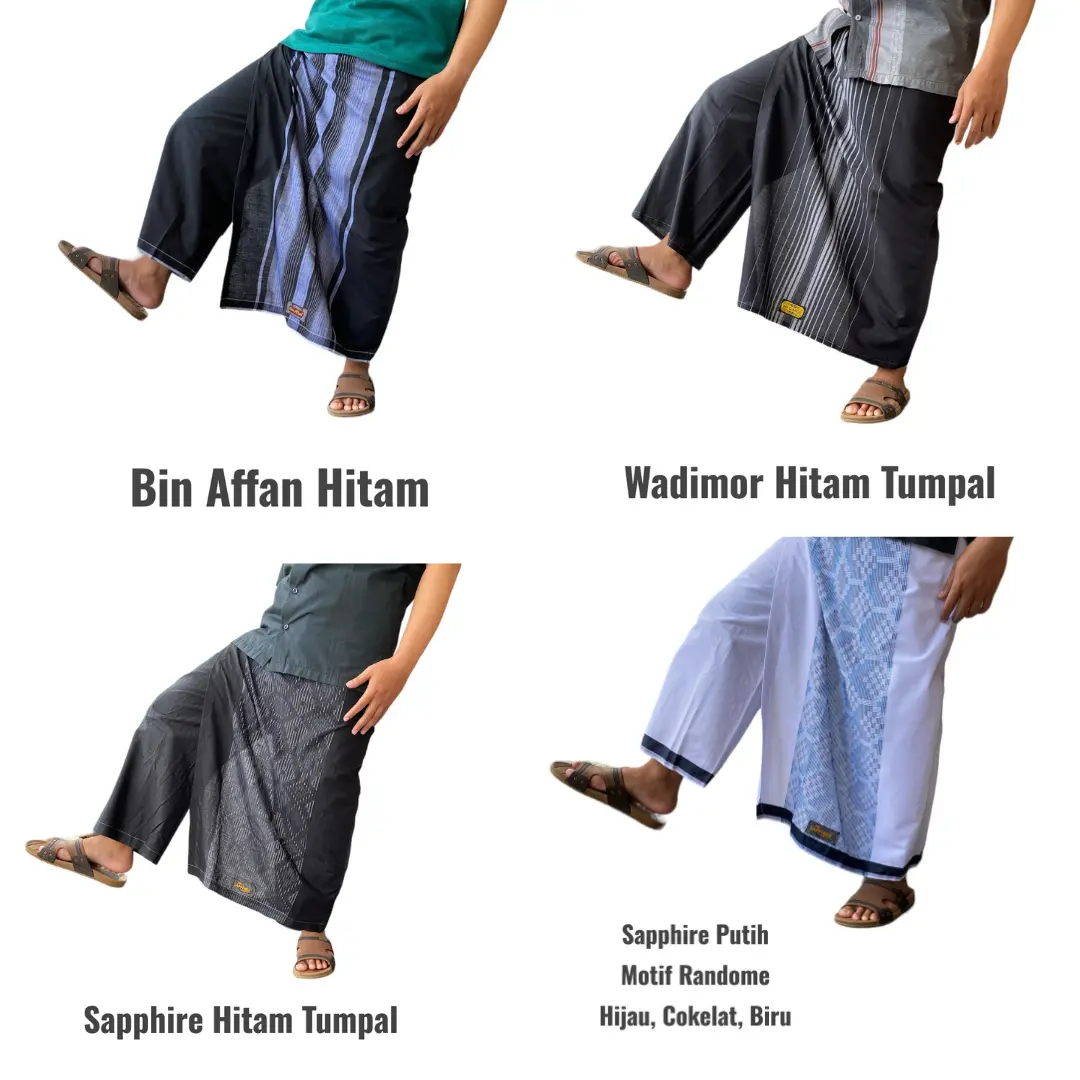 BEST SELLER sedia SIZE JUMBO Sarung Celana Sarung Sapphire Wadimor Anak Laki Laki Dewasa Hitam Putih Shappire Jumbo Sarcel Murah sarung celana sholat pria Muslim