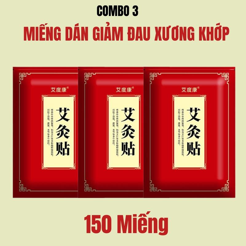 3 Túi 150 Miếng Dán Ngải Cứu Giảm Đau Cổ Vai Gáy, Cao Dán Ngải Cứu
