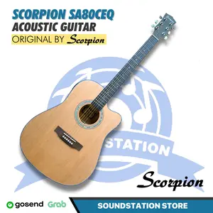 Scorpion SA80CEQ Acoustic Electric Guitar with Pre-Amp | Gitar Akustik Elektrik SA 80CEQ Preamp Original Asli