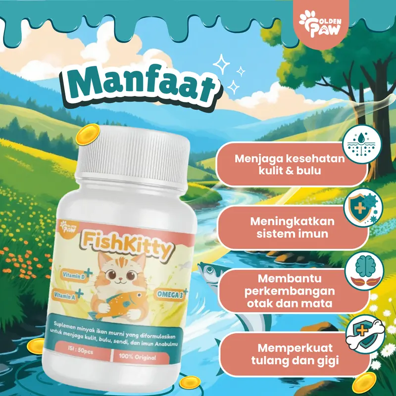 Golden Paw - FishKitty Minyak Ikan Premium Anabul Nutrisi Lezat untuk Bulu dan Imunitas 2