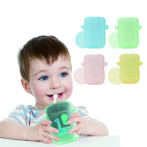 Reusable Anti Spill Baby Safe Fruit Puree Feeding Food Feeder Juice Box Squeeze Food Pouch Holder With Handles