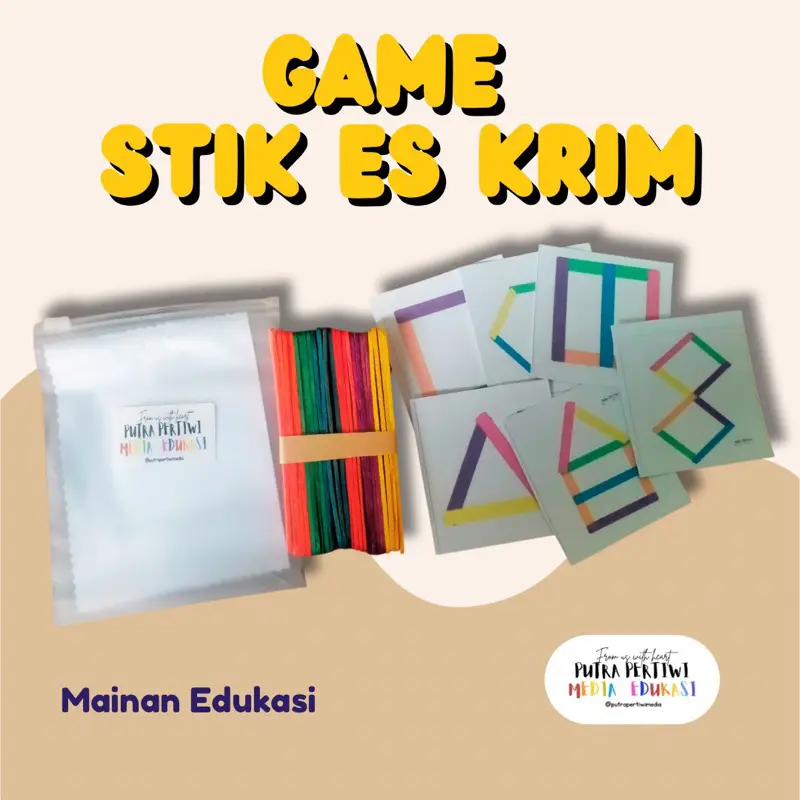 Paket Bermain Pola Stik Es Krim Ice Cream Stick (Montessori Play Kit)