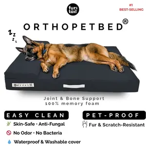 Fur & Tail Waterproof Pet Bed – Kasur Anjing Ortopedik – Scratchproof, Orthopaedic , Anti Bau, Durable