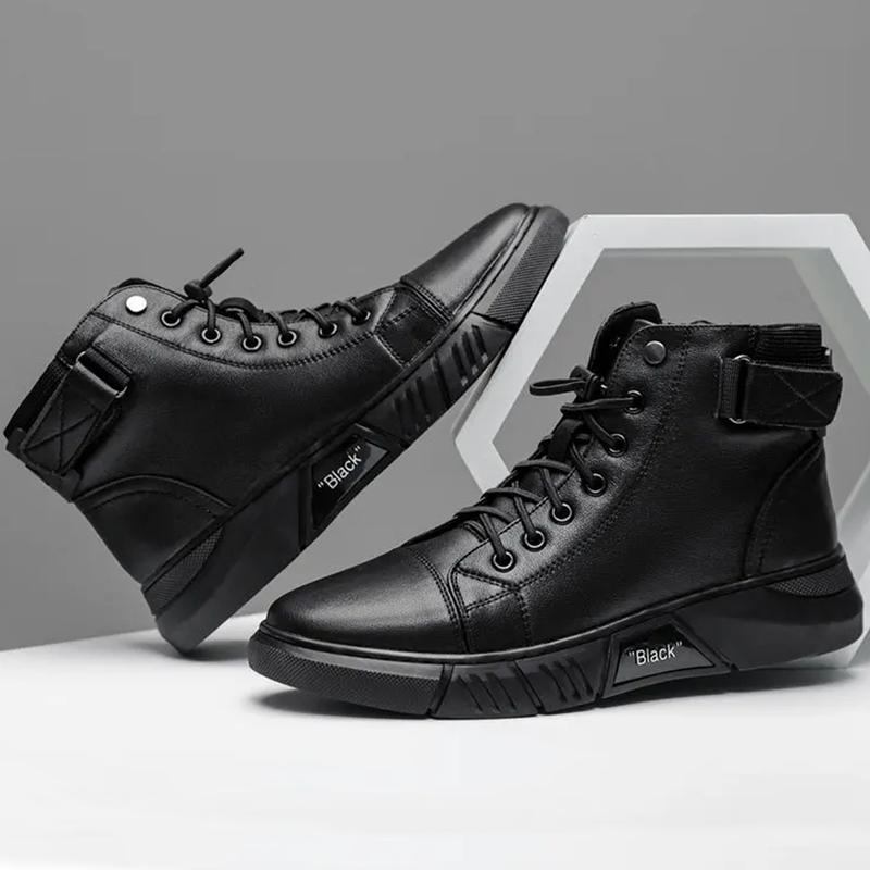 Product Introduction of Sepatu Hitam Polos Keren Sepatu Pria Kerja Touring Ride Cowok Keren acara Formal Kasual Anti Slip 2