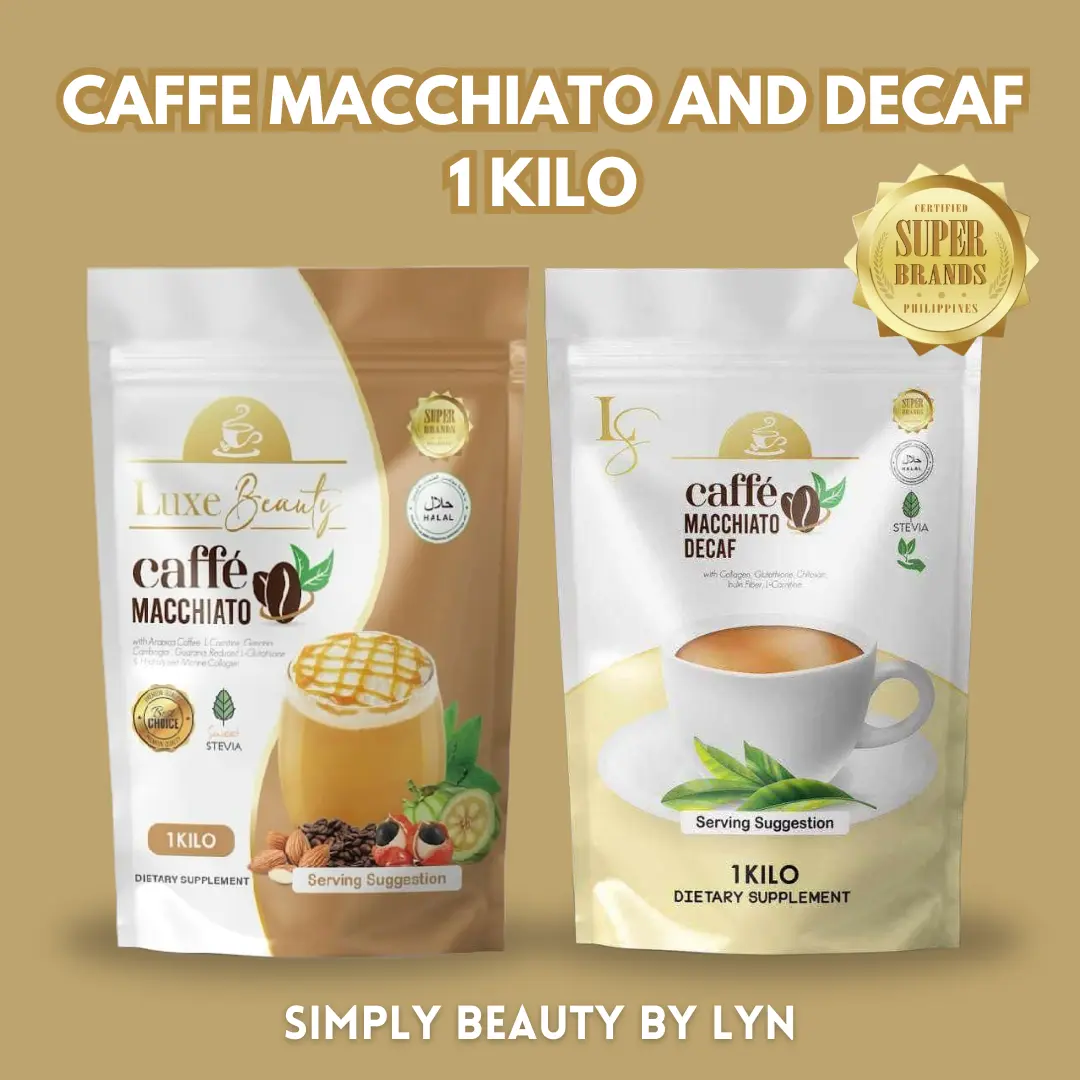 Luxe Beauty Caffe Macchiato and Macchiato Decaf 1 Kilo Pack