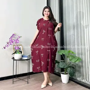 Daster Lowo Pita Standar Jumbo Rayon Batik Premium Busui Nyaman Adem Tebal Wanita Bumil Motif