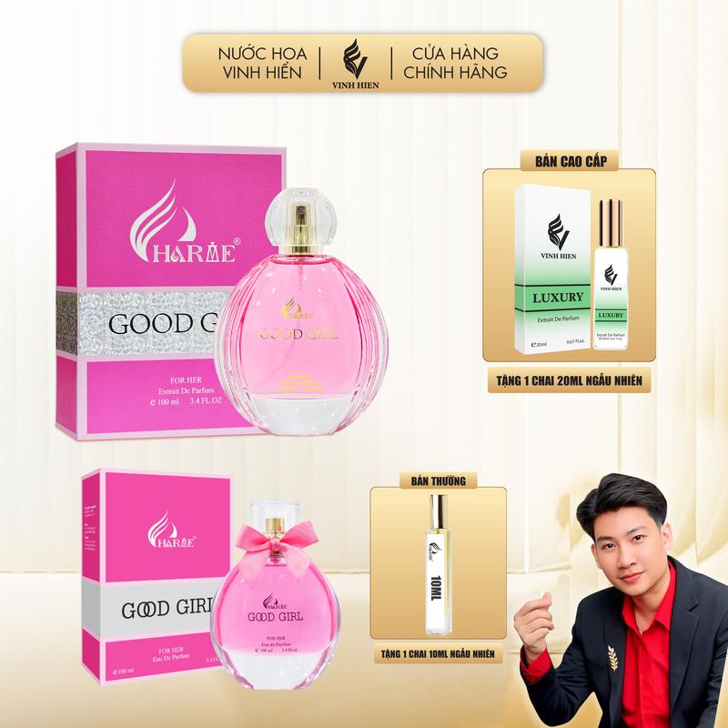 Nước Hoa CHARME GOOD GIRL 100ML Bản thường và Cao cấp ( Tặng Kèm 1 Chai 20ml ) - Cosmetic Xịt Thơm Women - H R V E