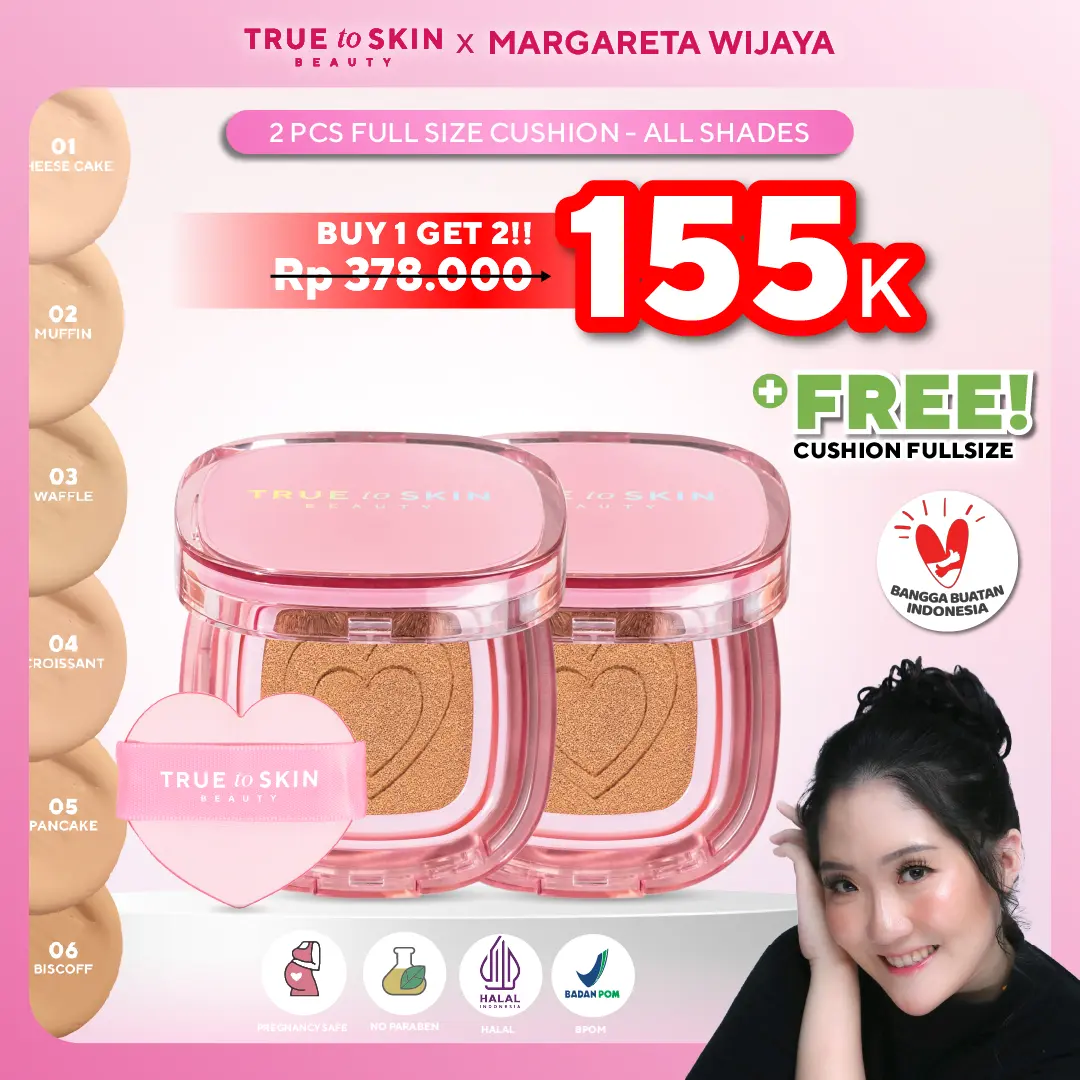 [EXCLUSIVE MARGARET X TRUE TO SKIN] - SKINLIKE POREFECTING CUSHION BUNDLE (2pcs)