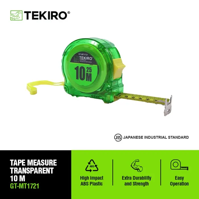 Tekiro Meteran Transparan 10 Meter /Meteran / Tools - Alat Perkakas 0