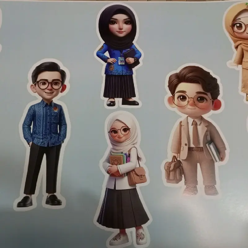 TOPPER HARI GURU ISI 12 UNTUK BUKET / KUE Doll Toys 8