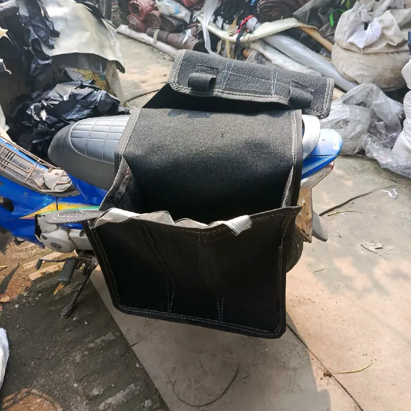 Tas obrok motor hitam dominan tas bronjong kuat tas kurir tas pasar serbaguna 5