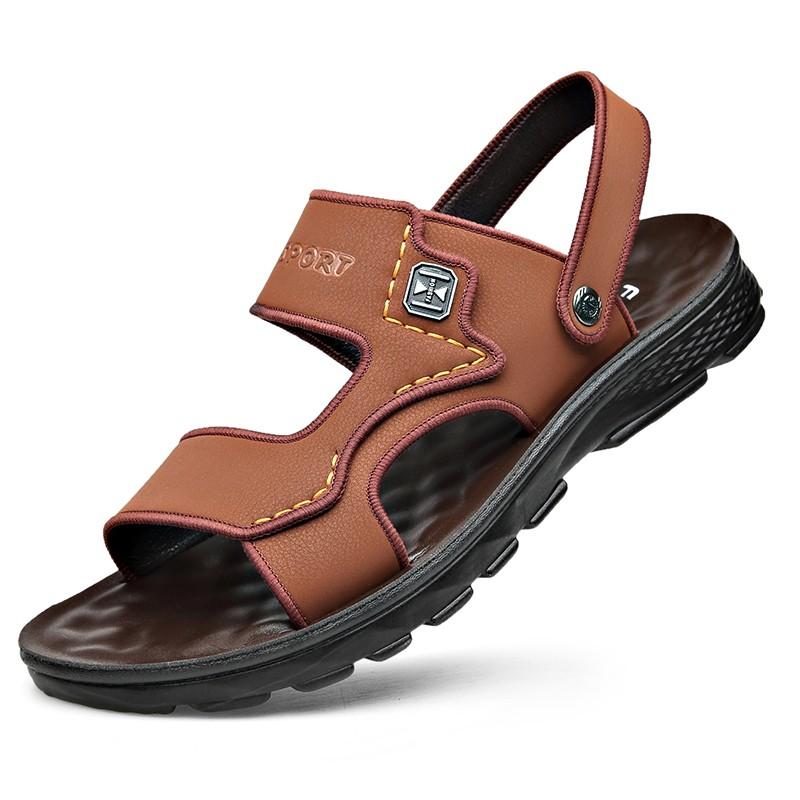 Sandals pantai pria, terbuat dari kulit asli dan dapat digunakan dua cara (sebagai sandal dan sepatu sendal) 2