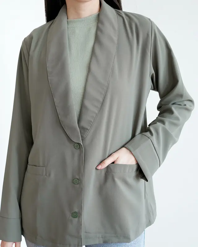 JENNA Blazer Outer x MSD-Blazer outer hijab katun linen flowy korean Style kerja casual Nyaman Santai Tangan Panjang Wanita 2