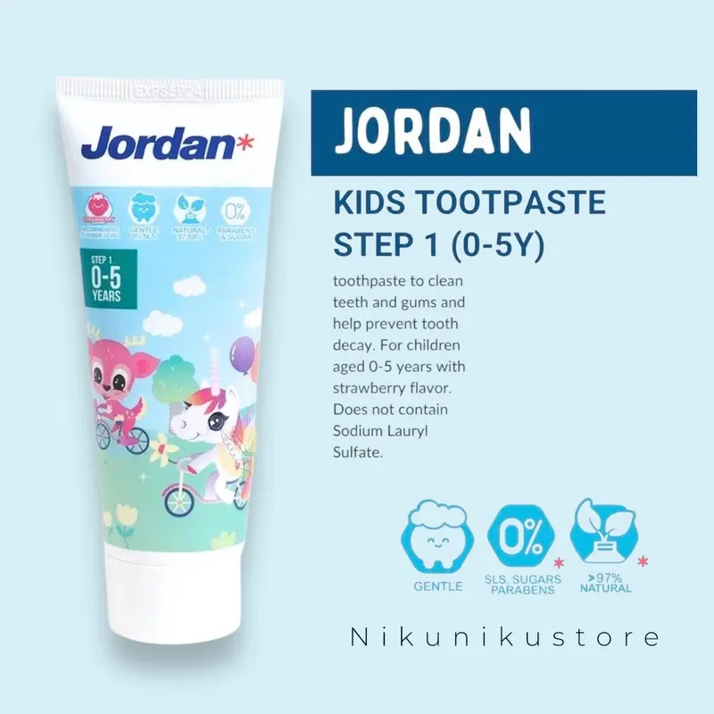 Pasta gigi JORDAN Step 1 0-5th & Step 2 6-12th ORIGINAL Sikat Gigi gc tooth mousse  original Kids Brush Perawatan 7