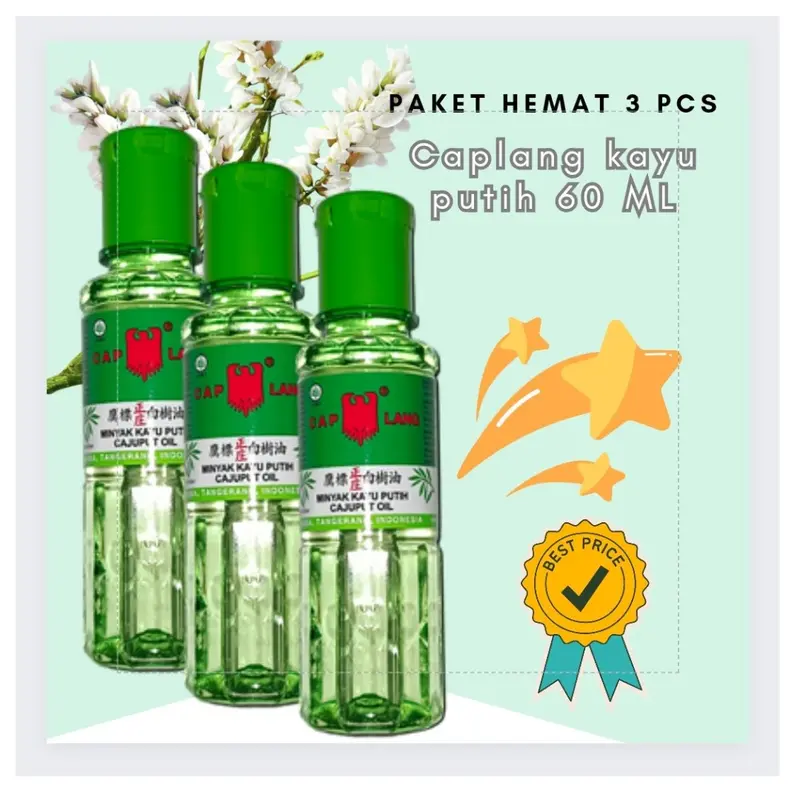 Paket 3 Botol Caplang Minyak Kayu Putih 60 Ml Tubuh 1