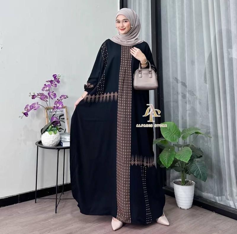 Product Introduction of ￼Kaftan Motif Cunda Rayon Jumbo Ld 180 Kaftan Muslim Wanita Nyaman Tebal Gamis By Alinrafd 2