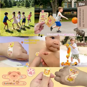 Paket Kombo Plester Perawatan Darurat Anak Kapibala Creative Tahan Air - Lucu untuk Anak Perempuan dan Siswa Sekolah Dasar