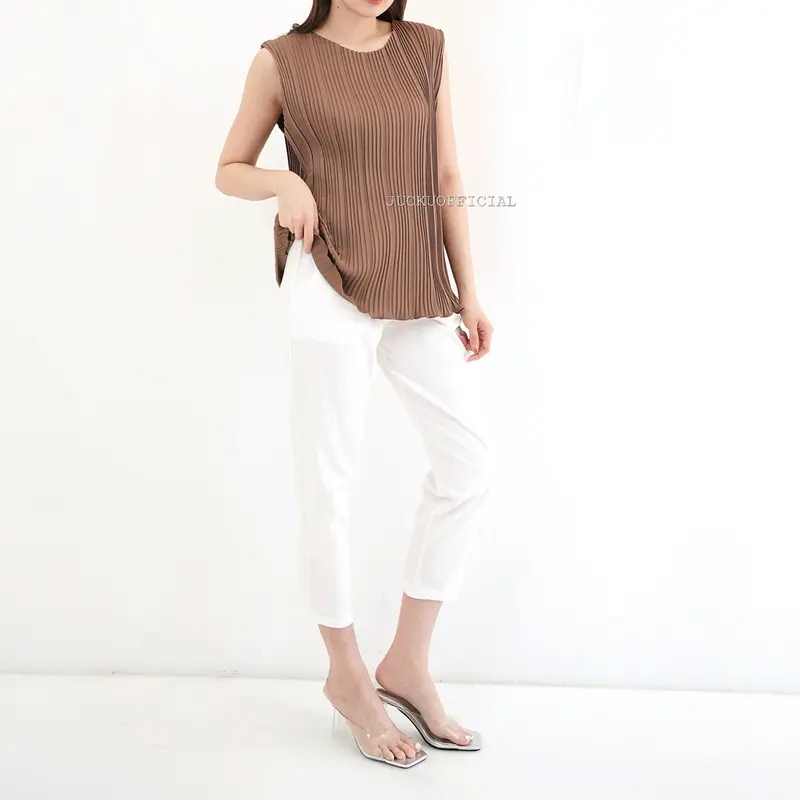 Atasan Plisket BB Wavy Tanpa Lengan / Baju Plisket / Tanktop Plisket / Pleated Top 8