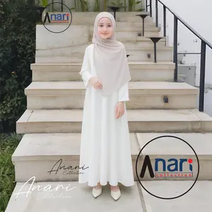 Anari Abaya Polos Anak Kekinian Wolfis Premium Hitam Maxi 5-13 Tahun Baju Gamis Anak Syar'i Simple Arab Pesta Kondangan