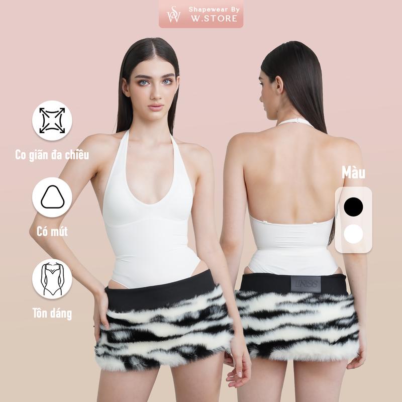 SUNNI - Có Mút Áo Gen Shapewear Bodysuit WSTORE Cổ Yếm Dây Tháo Rời - Shapewear Bodysuit Mặc Nhiều Kiểu Áo - Shapewear By W.Store - Co Giãn Đa Chiều - KHÔNG KÈM QUẦN CHÂN VÁY