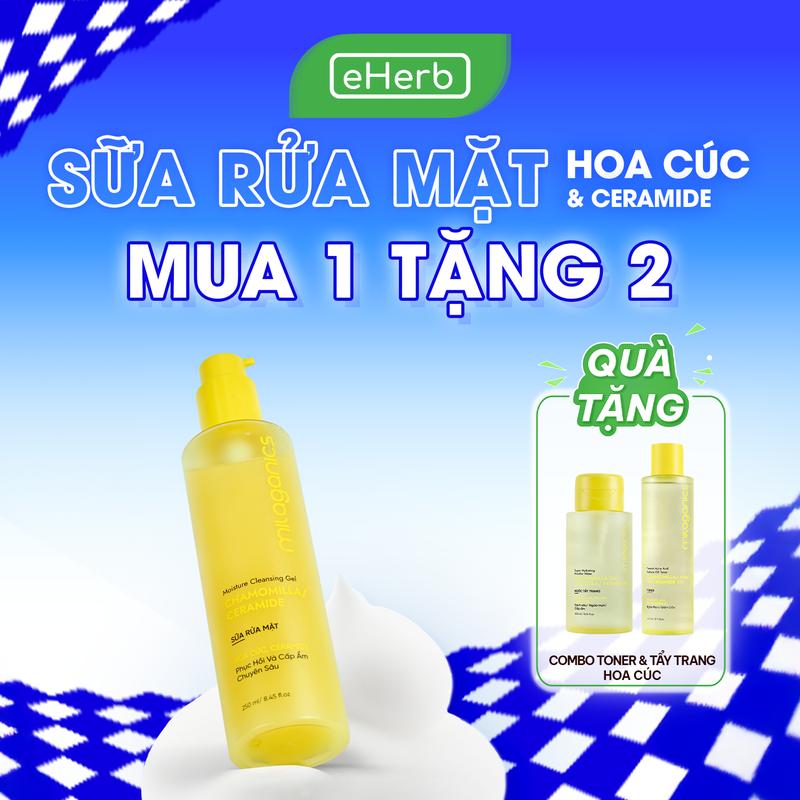   MUA 1 TẶNG 2  Milaganics Sữa Rửa Mặt Hoa Cúc & Ceramide Chiết Xuất Rau Má Làm Sạch Dịu Nhẹ Cấp Ẩm Phục Hồi Da Cho Nam Và Nữ Cleansing 