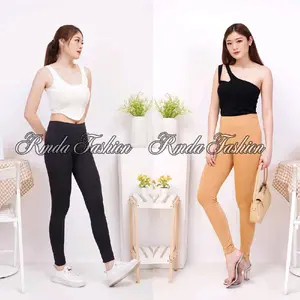Paket 2pcs-3Pcs Legging Wanita Dewasa Panjang Bahan Spandeks - Celana Legging Panjang Wanita Legging Dewasa Leging Polos Melar Spandex Nyaman Hitam Tebal Fit Body