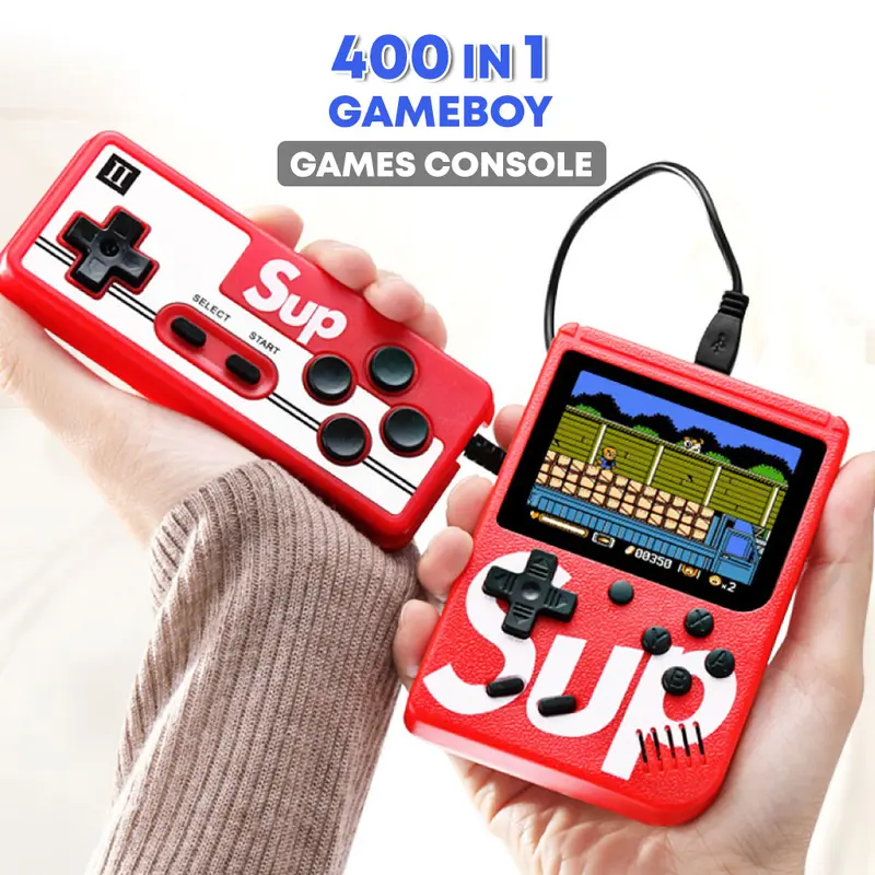 400 IN 1 Game Retro Klasik Layar Portabel Konsol 3 Inci dengan Remote untuk Gameboy Pemain Ganda Gamepad Black 8