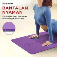 Gambar TaffSPORT Karpet Pilates Yoga Mat Anti Slip TPE 183 x 61 CM Purple dari Taffware Official Store Kota Administrasi Jakarta Barat 4 Tokopedia