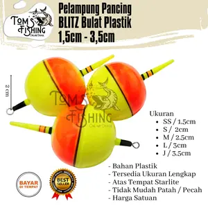 Pelampung Pancing Blitz / Bulat Mini Plastik (1,5cm - 3,5cm) Berkualitas Murah - Toms Fishing