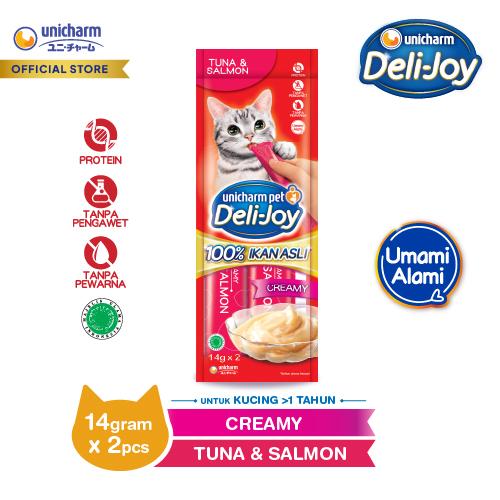 Gambar Deli-Joy Snack Kucing Basah 14g 2P - Creamy Rasa Tuna & Salmon dari Unicharm Official Store Kab. Tangerang Tokopedia