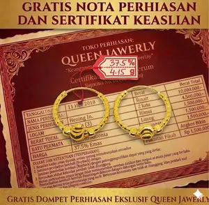 Anting E.M.A.S muda Asli Motif Gipsi Pentol Satu Gratis Dompet + Surat perhiasan Dari Toko