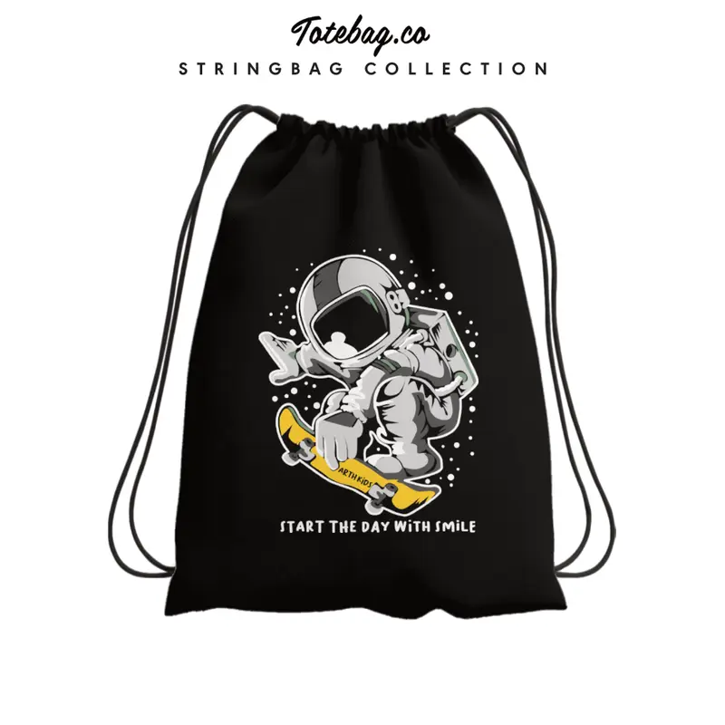 Tas Serut Astronot Motif Lengkap - Despo 38cm x 30cm - Unisex/Sekolah/Travel - Termurah 2