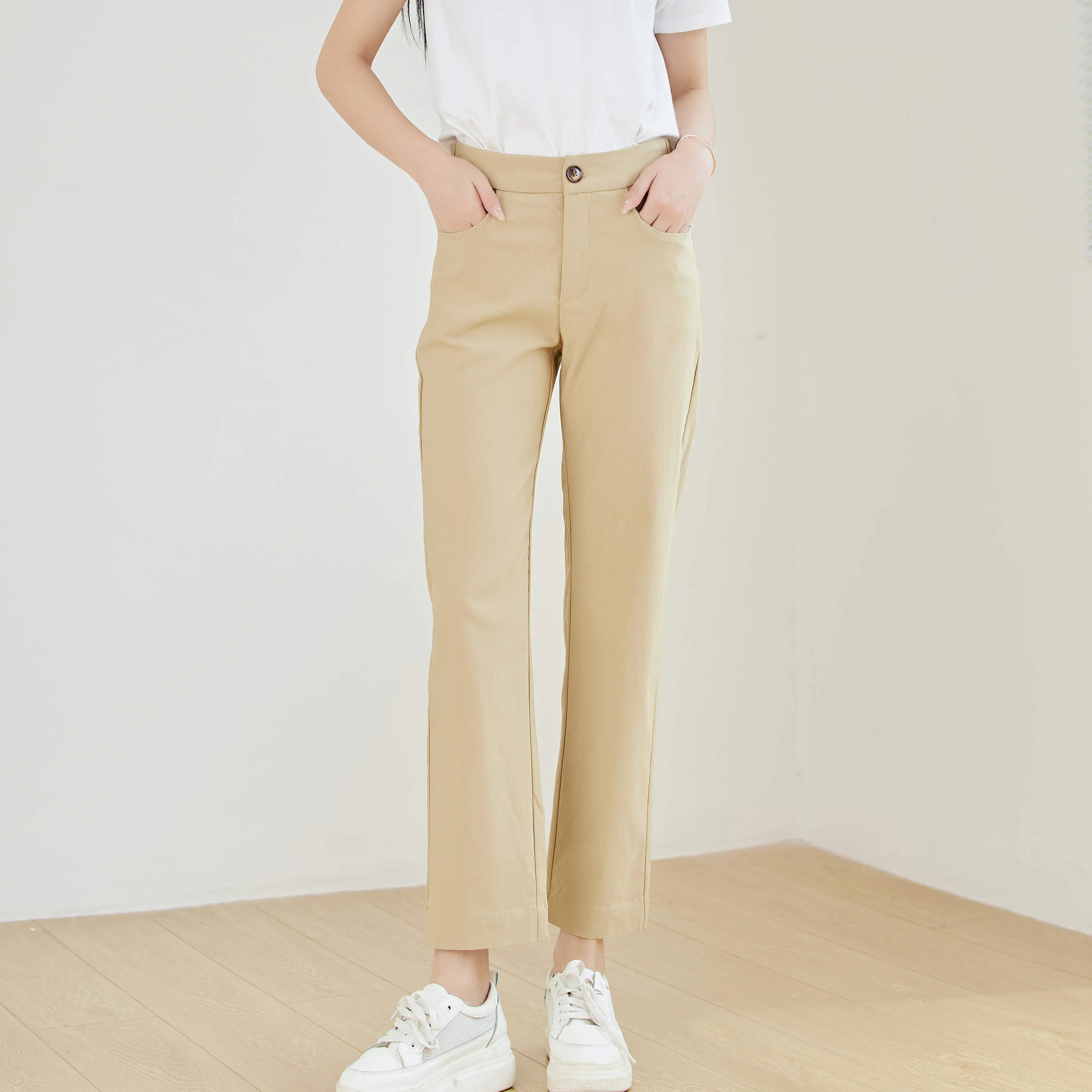 Eyouth 10114 women pants casual straight leg Office pant for women