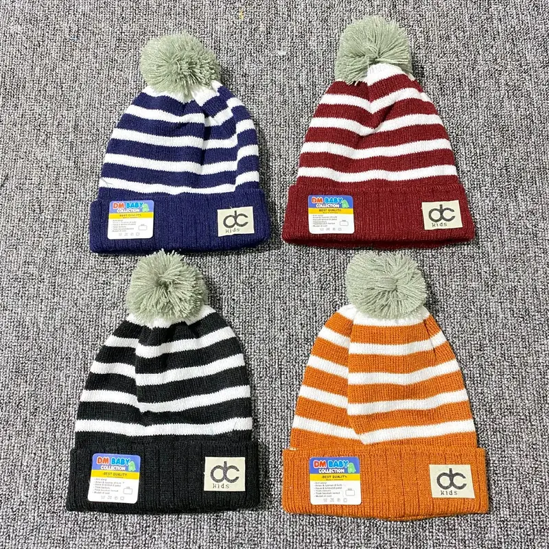 Kupluk Bayi Rajut Model JAMBUL Motif SALUR 0-12 Bulan DC Kids Kupluk Penutup kepala Bayi Trendy DM Baby 3