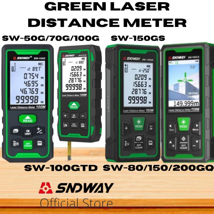 Meteran Digital Ryu Promo SNDWAY Meteran Digital Green Laser 50/70/100/150/200 Meter SW-50G ...