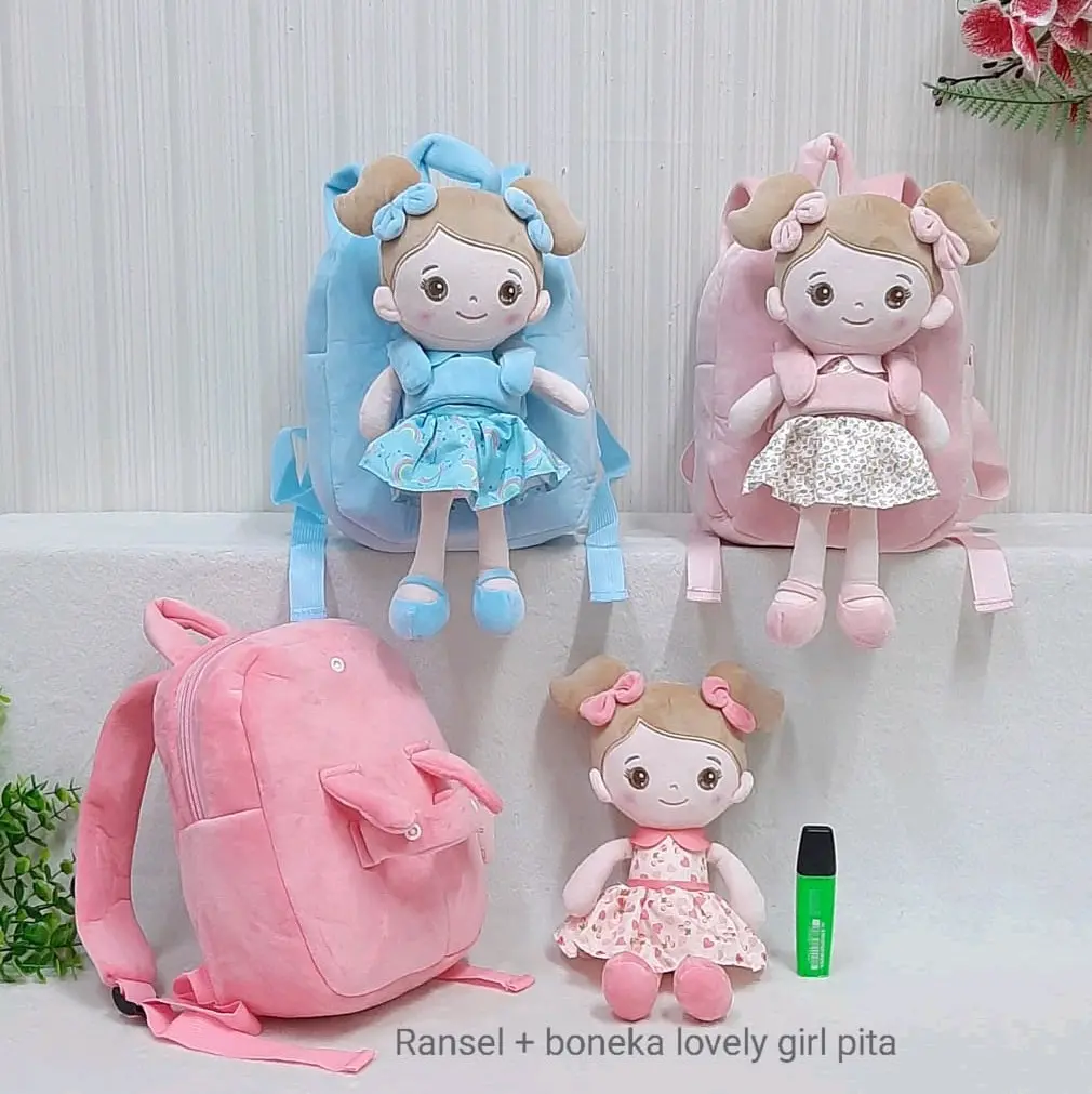 Tas Ransel+Boneka lovely girl Pita/Tas Anak