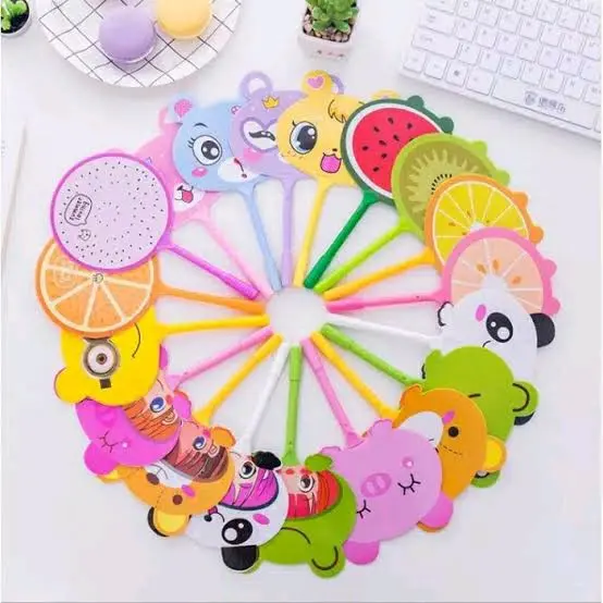 [60 Pcs] Pulpen Kipas Karakter - Pulpen Lucu Karakter Anak - Random Motif