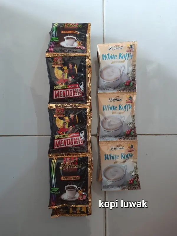 KAPAL API-INDOCAFE-LUWAK WHITE COFFEE-GOOD DAY-ABC SUSU RENCENGAN - KPL API SP MIX - LUWAK KOPI + GULA 10+6 PCS- CHOCOLATOS MACHA - CHOCOLATOS COKLAT - KAPAL API SPECIAL 6GR 1
