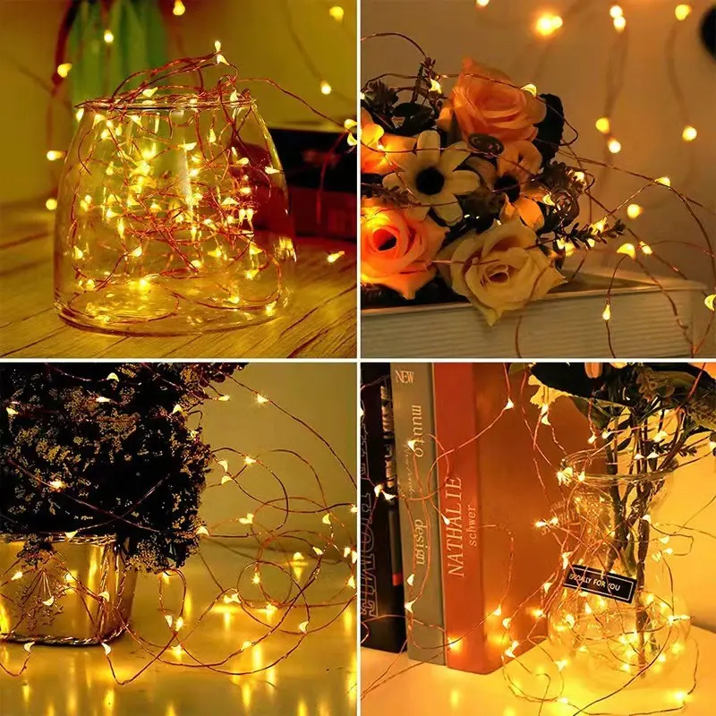 【Ready Stock】Lampu LED Kawat 2Meter / 1Meter Lampu Tumblr with 3 Baterai / Lampu Kelap Kedip Hias Kawat Bobo Balon / Kualitas Tinggi Fairy Light Led Murah 8