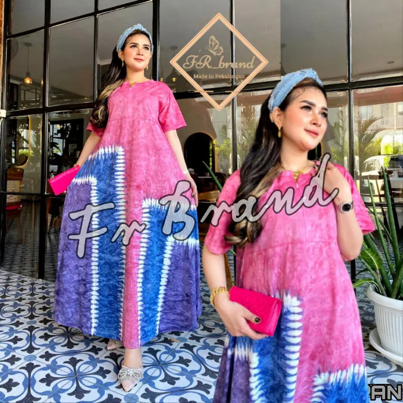 DASTER KAOS KATUN JUMBO LENGAN PENDEK HOMEDRESS PANJANG BUSUI ADEM Wanita Bumil Motif abstrak 8