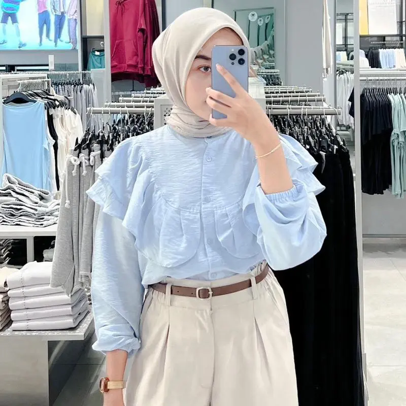 RAFELLA BLOUSE KEKINIAN POLO LINEN PREMIUM KEMEJA WANITA TERBARU 0