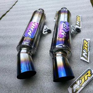 Knalpot Samlong Stainless Blue Original NJR Exhaust Fullsystem Motor Vario 125/150 Beat Scoppy Nmax Aerox Pcx Saringan Full Saringan Bor